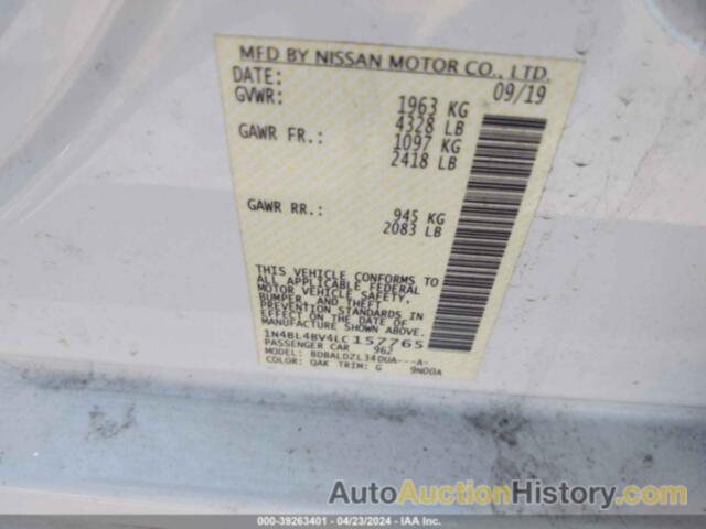 NISSAN ALTIMA S FWD, 1N4BL4BV4LC157765