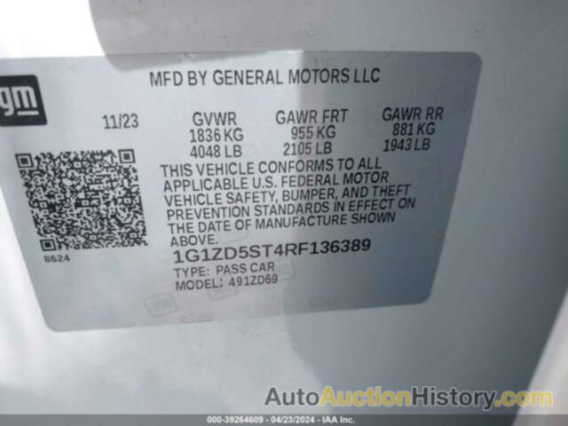 CHEVROLET MALIBU LT, 1G1ZD5ST4RF136389