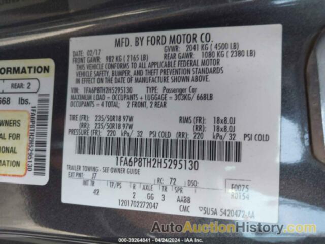 FORD MUSTANG, 1FA6P8TH2H5295130