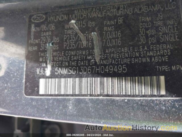 HYUNDAI SANTA FE GLS, 5NMSG13D67H049495