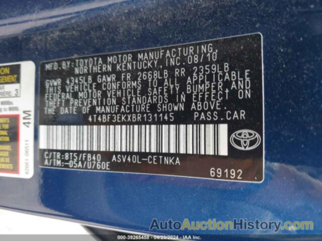 TOYOTA CAMRY LE, 4T4BF3EKXBR131145