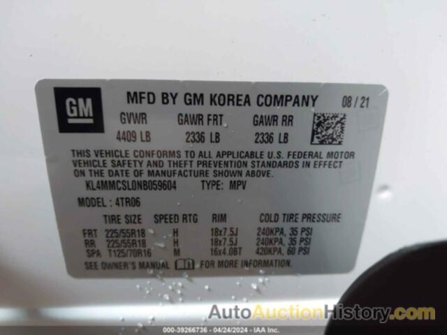 BUICK ENCORE GX AWD PREFERRED, KL4MMCSL0NB059604