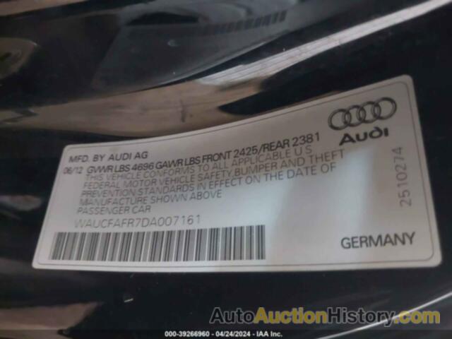 AUDI A5 2.0T PREMIUM, WAUCFAFR7DA007161