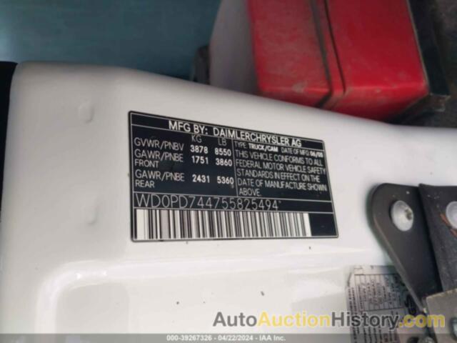 DODGE SPRINTER VAN 2500 SHC, WD0PD744755825494