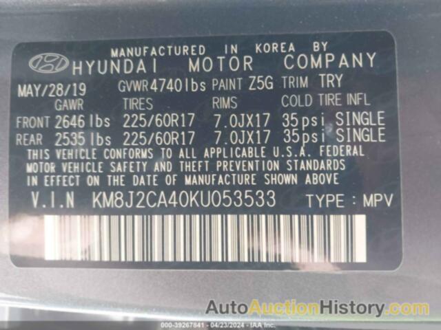 HYUNDAI TUCSON SE, KM8J2CA40KU053533