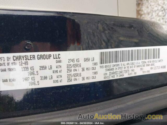 DODGE GRAND CARAVAN SXT, 2D4RN5D13AR172879