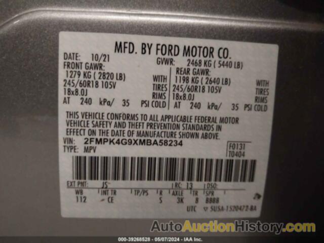 FORD EDGE SE, 2FMPK4G9XMBA58234