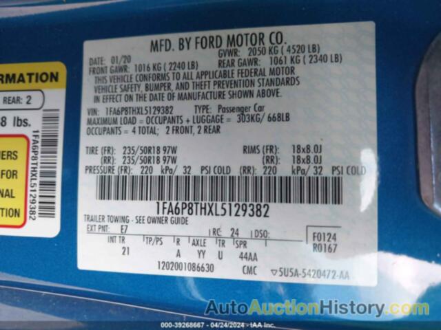 FORD MUSTANG ECOBOOST FASTBACK, 1FA6P8THXL5129382