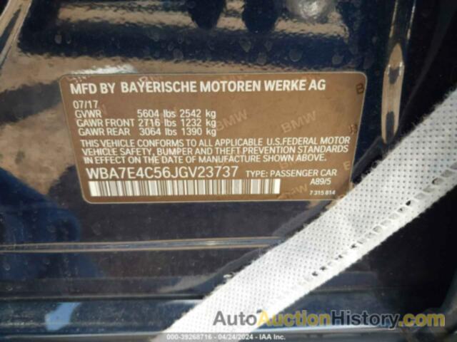 BMW 740 XI, WBA7E4C56JGV23737