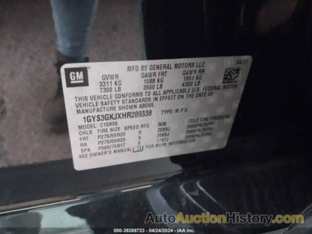 CADILLAC ESCALADE ESV STANDARD, 1GYS3GKJXHR289338