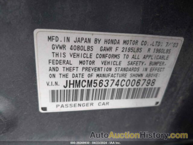 HONDA ACCORD 2.4 LX, JHMCM56374C006798