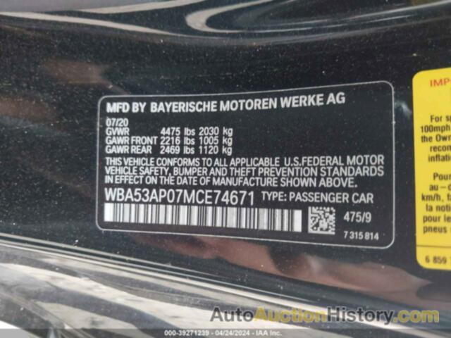 BMW 430I, WBA53AP07MCE74671
