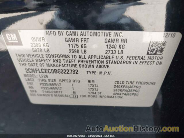 CHEVROLET EQUINOX LS, 2CNFLCEC0B6322732