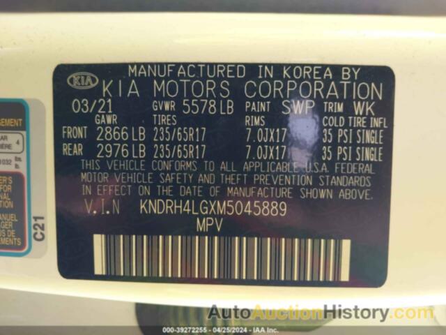 KIA SORENTO HYBRID EX, KNDRH4LGXM5045889