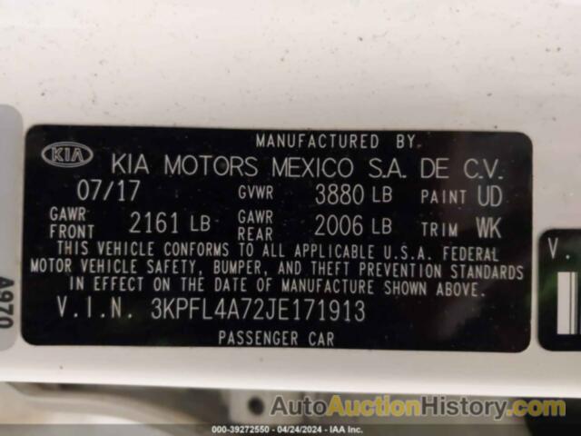 KIA FORTE LX/S, 3KPFL4A72JE171913