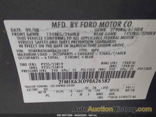 FORD FLEX LIMITED, 2FMEK63C09BA26582