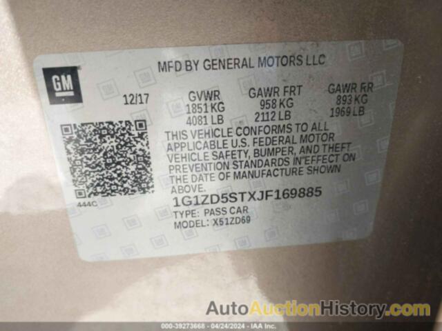 CHEVROLET MALIBU LT, 1G1ZD5STXJF169885