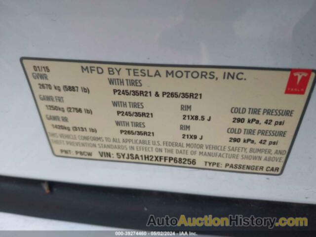 TESLA MODEL S 70D/85D/P85D, 5YJSA1H2XFFP68256