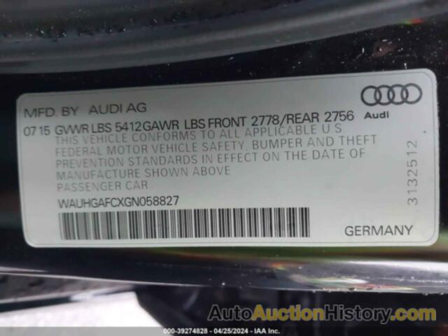 AUDI A6 3.0T PREMIUM PLUS, WAUHGAFCXGN058827