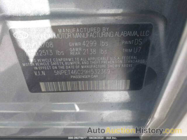 HYUNDAI SONATA GLS, 5NPET46C29H532369