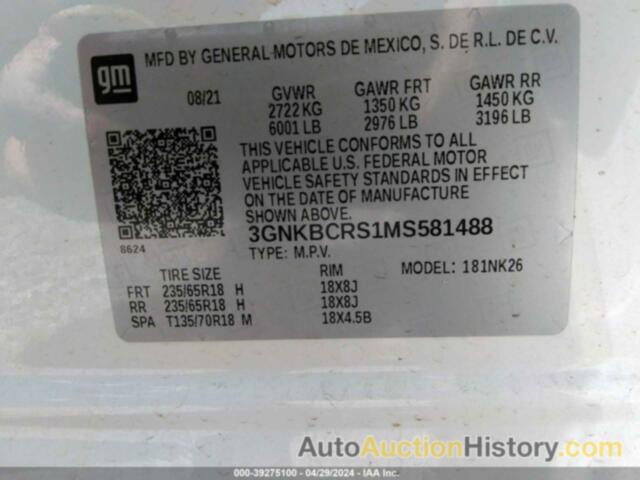 CHEVROLET BLAZER FWD 2LT, 3GNKBCRS1MS581488