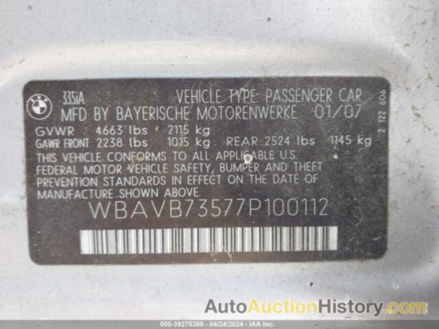 BMW 335I, WBAVB73577P100112