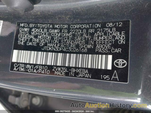 TOYOTA PRIUS PLUG-IN, JTDKN3DP4C3026168