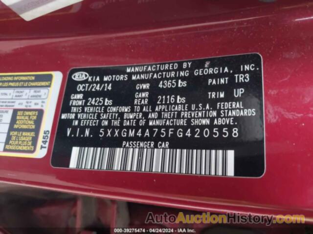 KIA OPTIMA LX, 5XXGM4A75FG420558