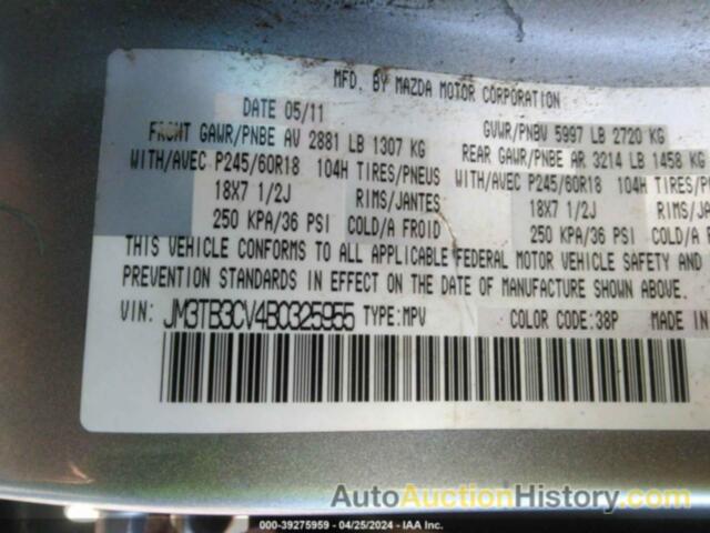 MAZDA CX-9 TOURING, JM3TB3CV4B0325955