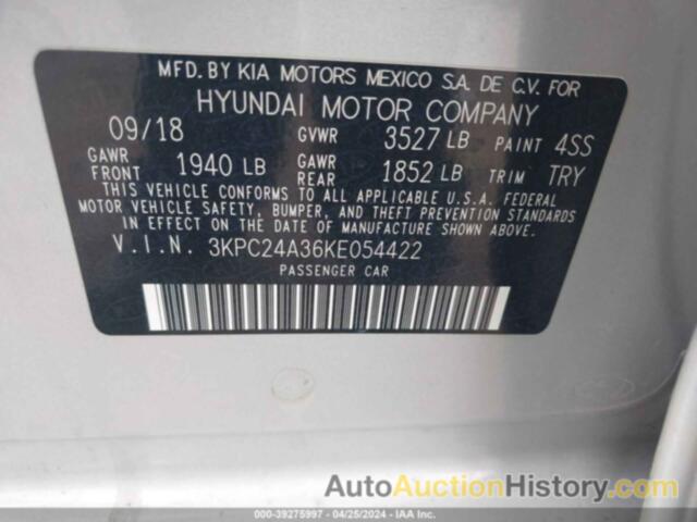 HYUNDAI ACCENT SE/SEL, 3KPC24A36KE054422