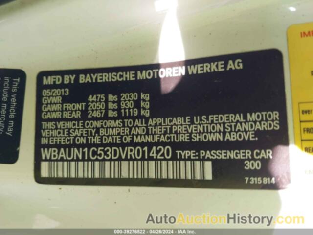 BMW 128I I, WBAUN1C53DVR01420