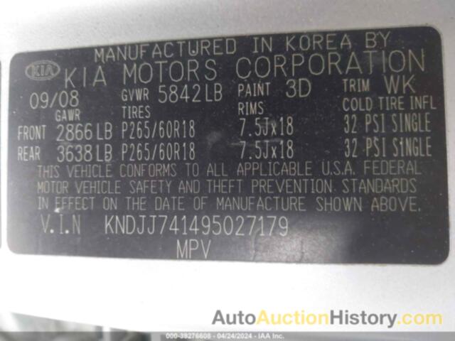 KIA BORREGO EX V6, KNDJJ741495027179