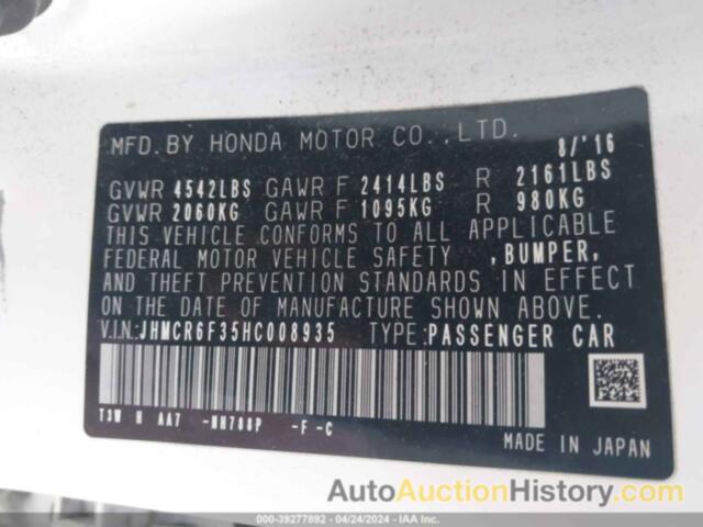 HONDA ACCORD HYBRID, JHMCR6F35HC008935