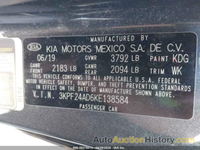 KIA FORTE LXS, 3KPF24AD6KE138584