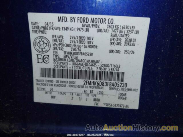 FORD FLEX LIMITED, 2FMHK6D83FBA05230