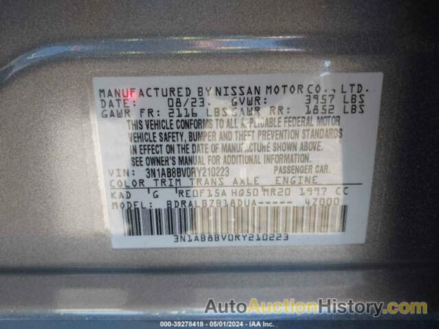 NISSAN SENTRA S, 3N1AB8BV0RY210223