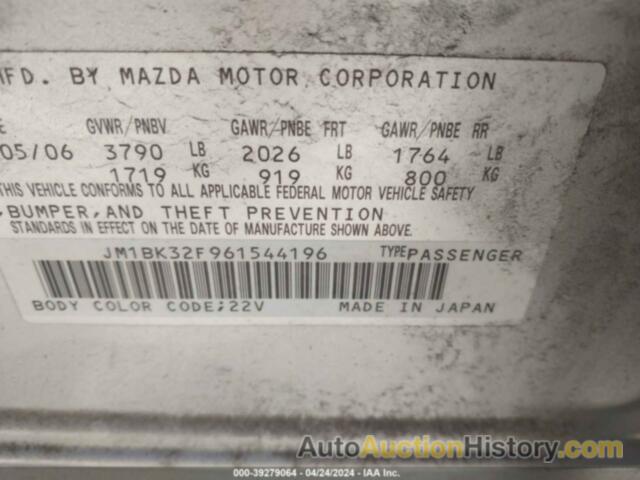 MAZDA MAZDA3 I, JM1BK32F961544196