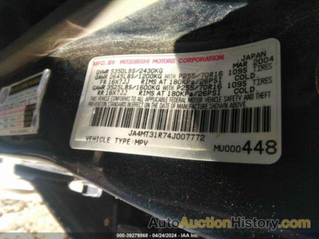 MITSUBISHI MONTERO SPORT XLS, JA4MT31R74J007772