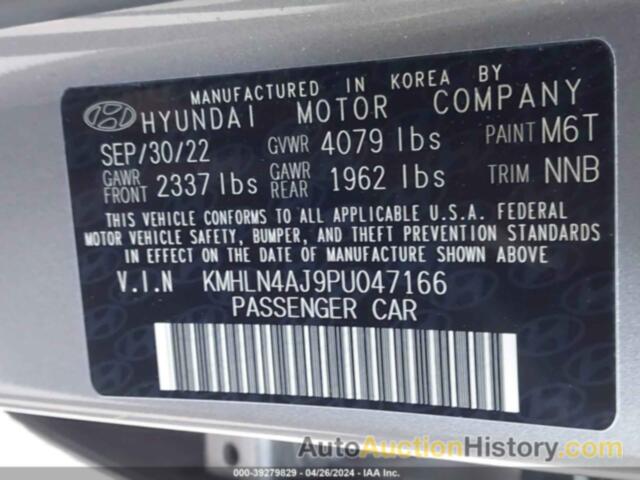 HYUNDAI ELANTRA HYBRID LIMITED, KMHLN4AJ9PU047166