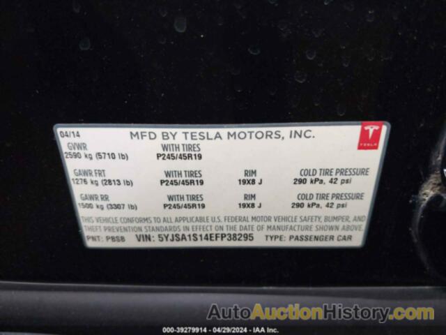 TESLA MODEL S, 5YJSA1S14EFP38295