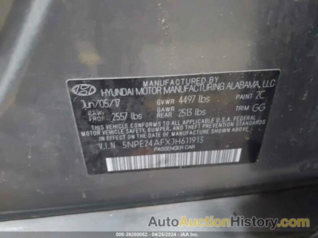 HYUNDAI SONATA SE, 5NPE24AFXJH611913