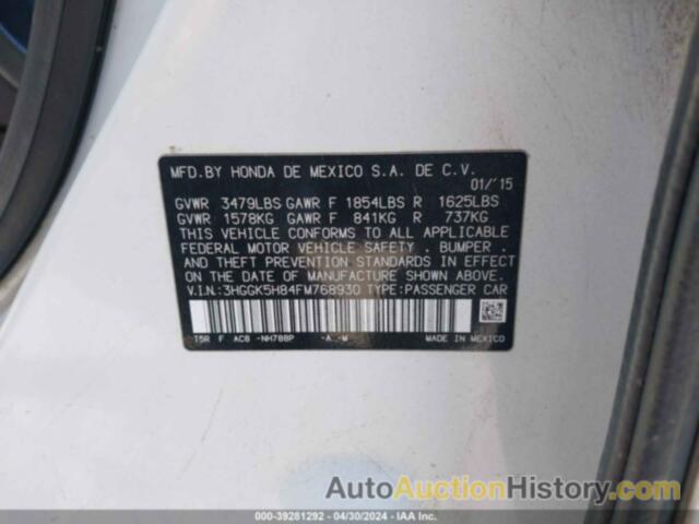 HONDA FIT EX/EX-L, 3HGGK5H84FM768930