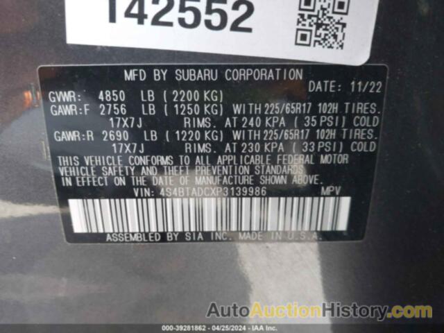 SUBARU OUTBACK PREMIUM, 4S4BTADCXP3139986