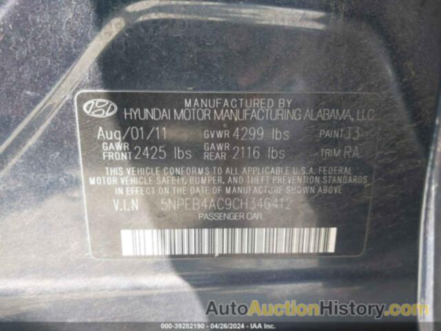 HYUNDAI SONATA GLS, 5NPEB4AC9CH346412