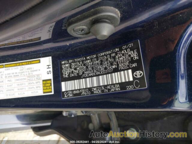 TOYOTA COROLLA HYBRID LE, JTDEAMDEXMJ023107