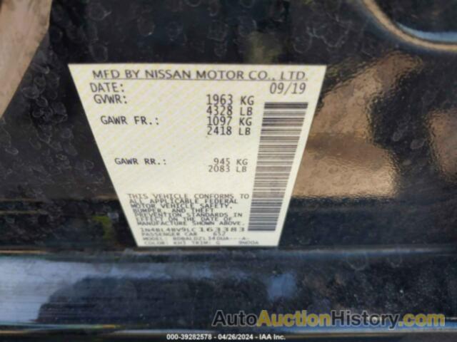 NISSAN ALTIMA S FWD, 1N4BL4BV9LC163383