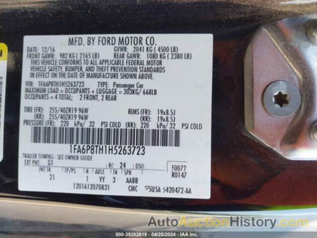 FORD MUSTANG, 1FA6P8TH1H5263723