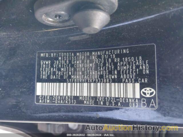 TOYOTA COROLLA L/LE/XLE/SE/XSE, 5YFBURHEXKP933883