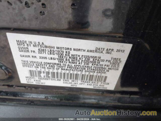 MITSUBISHI OUTLANDER SPORT ES, 4A4AP3AU0DE020396