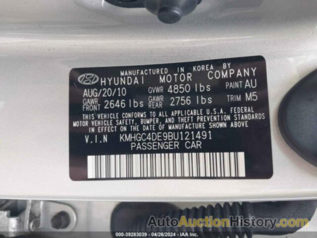 HYUNDAI GENESIS 3.8, KMHGC4DE9BU121491